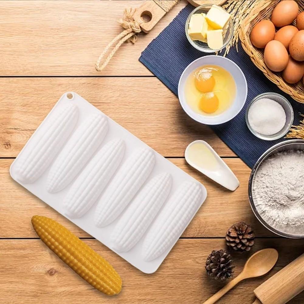 Food Grade Silicone Corn Silicone Molds 6-Cell Corn Baking Molds New Mousse Cake Mould  Home Baking