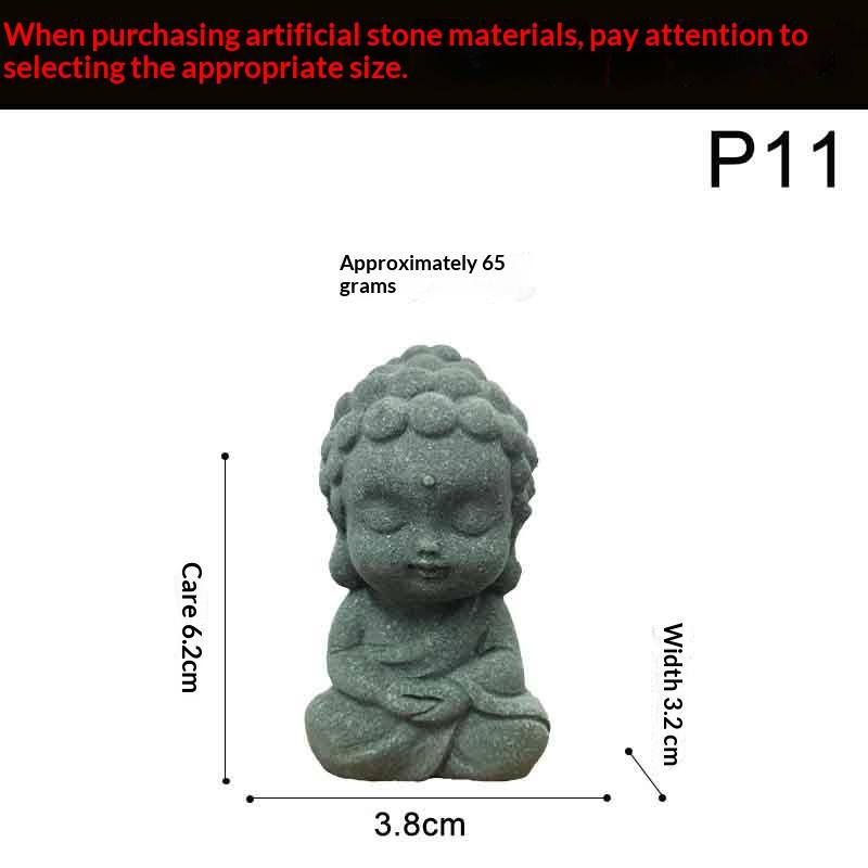 Chinese Style Buddha Statue Cute Little Monk Figurines Fish Tank Moss Landscaping Zen Oriental Aesthetic Garden Decoration