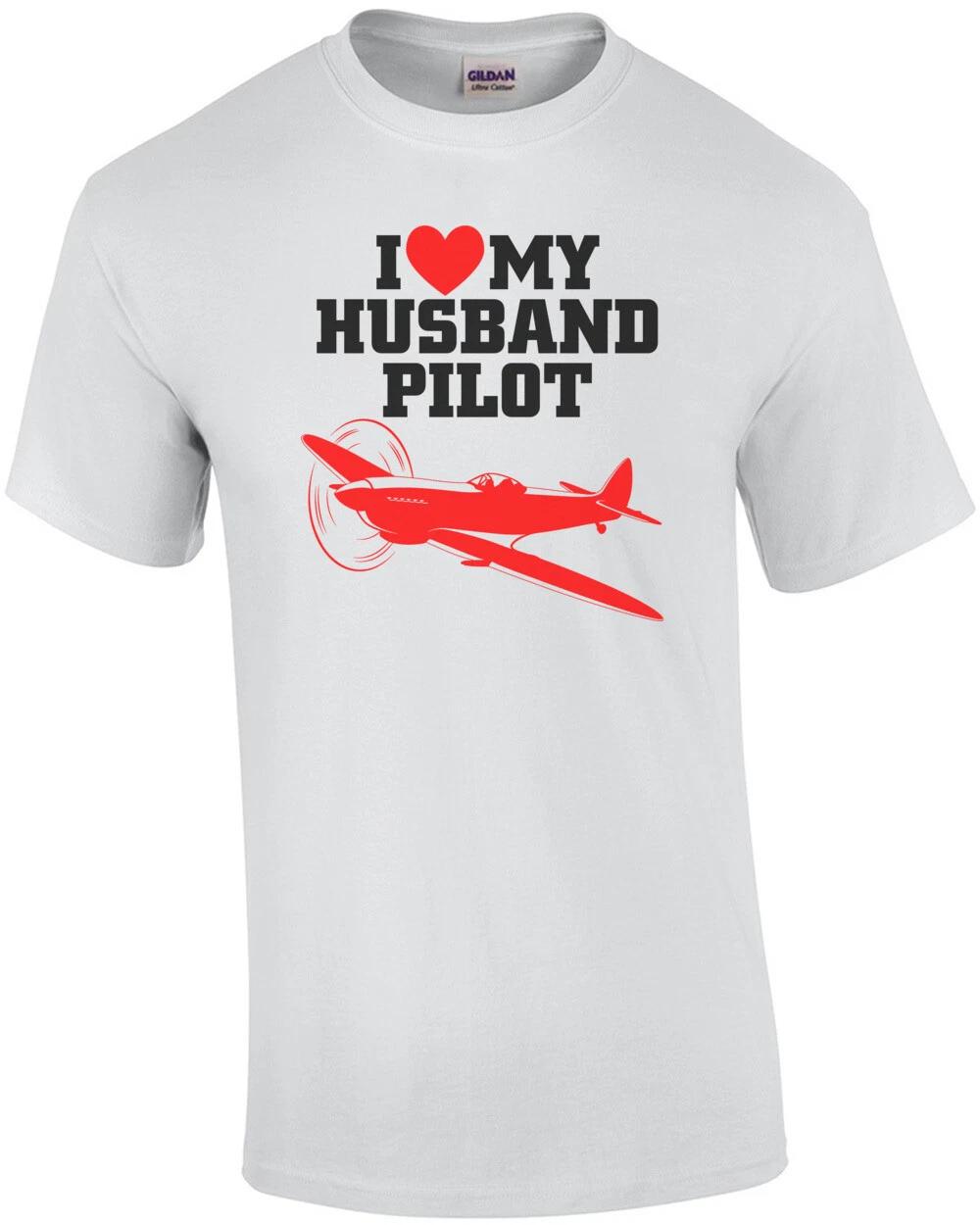 I Love My Husband Pilot T-Shirt 2XL