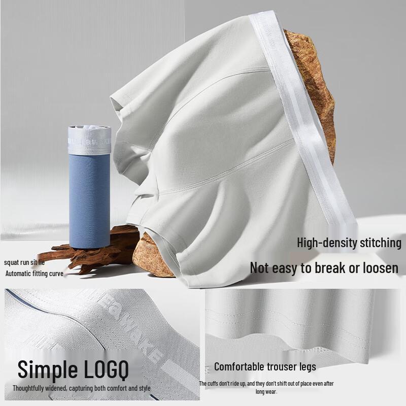 HLA Men's 10A Antibacterial 95% Cotton Boxer Briefs 3-Pack