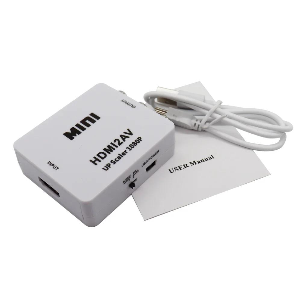 HD 1080P HDMI-compatible To RCA AV/CVBS Adapter Mini HDMI2AV Video Converter BOX For PS3 VCR DVD PALMTSC PC
