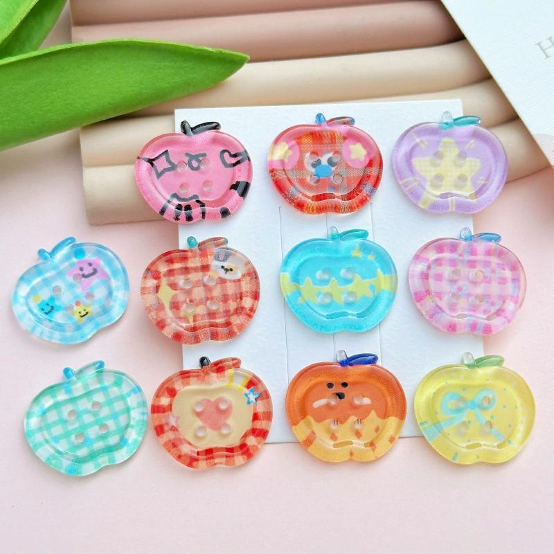 10Pcs 25mm Cute Fruit Shape Plastic Buttons for Clothing Coat Suit Jacket Scrapbooking DIY Crafts Handmade Decorations