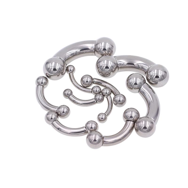 Velké zakřivené náušnice do bradavek z nerezové oceli 316L