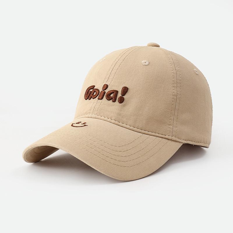 Cotton Baseball Cap With Embroidered Letters Sun Protection For Adults