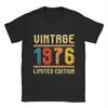 Men Vintage 1976 Limited Edition  T Shirts  100% Cotton Tops Novelty Short Sleeve Crew Neck Tees Gift Idea T-Shirts - Men's S...