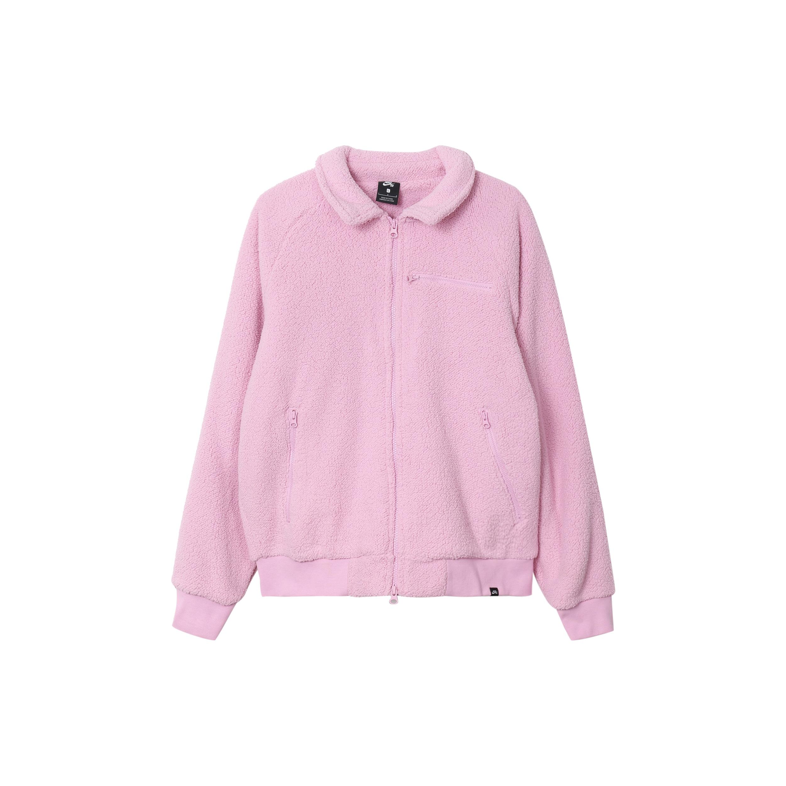Nike SB Sherpa Casual Zipper Design lapel Skateboard Jacket Pink Men s DM0873-629 L