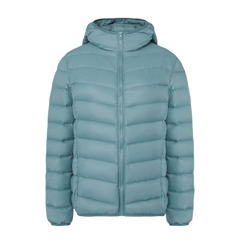 Light down jacket women's autumn and winter new short white duck down winter hooded and thin casual coat tide