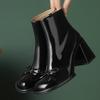Bow Ankle Boots Woman High Heels Shoes Sexy Party Chunky Boots Elegant 2025 Winter Dress Brand Woman Pumps Botas Mujer