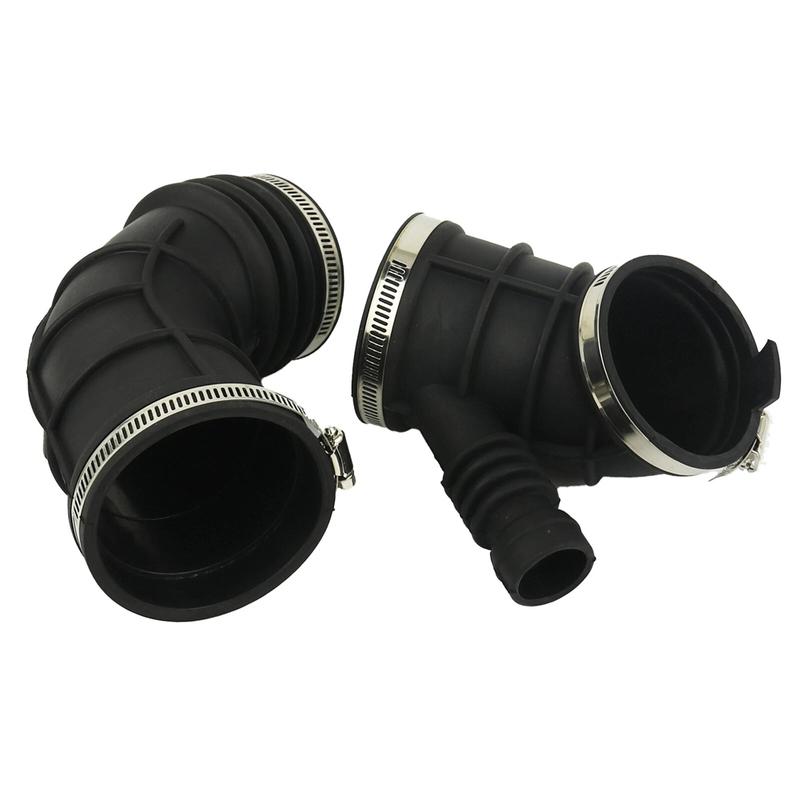 2Pcs Throttle Body Air Intake Boot Hose For BMW E46 323i 13541435627 696-059 Engine Intake Hose Car Accessories Rubber Black