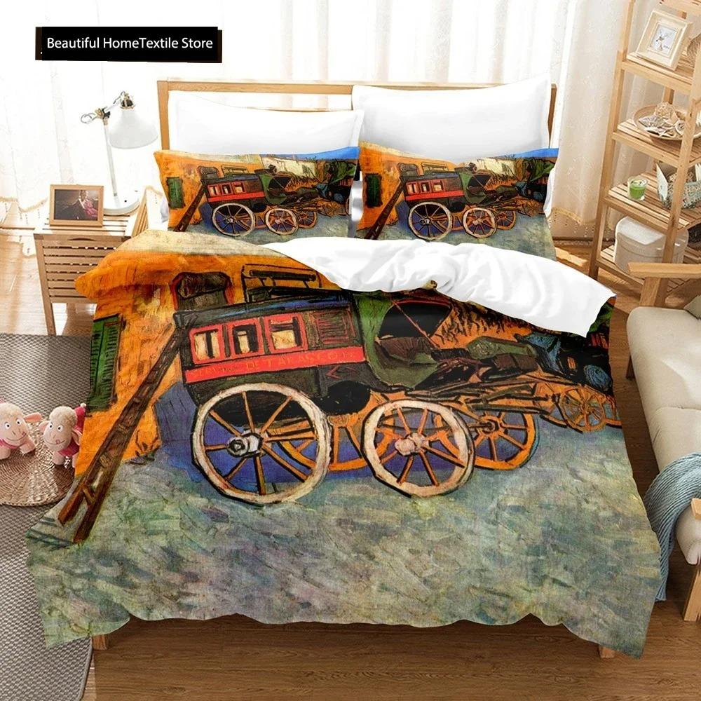 Abstrakt Van Gogh Oljemålning Påslakanset King Queen Storlek Täcke Överdrag För Barn Pojkar Flickor Tonåringar Polyester Sängkläder