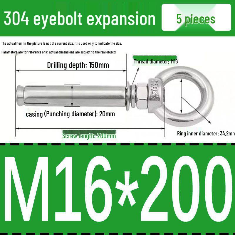 Stainless Steel 304 Eyebolt Expansion Nail with Fixing Loop