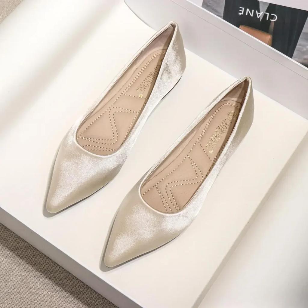 Fashion Ladies Footwear Low Heel Elegant Office Non Slip Women's Flat Shoes Casual Summer 2024 Comfortable Young Social 2025 New In