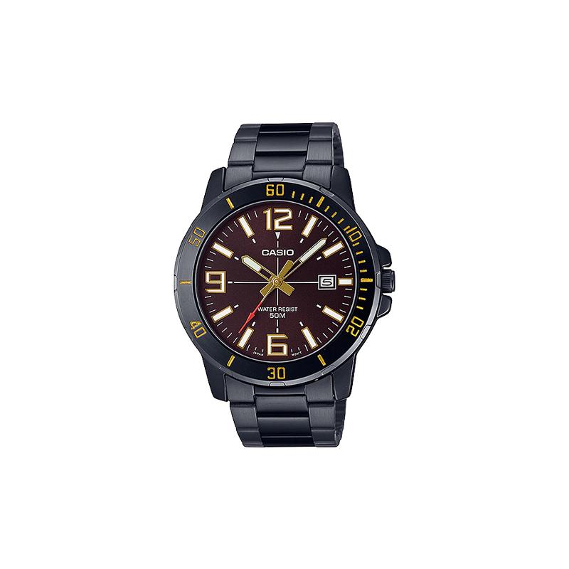 

Casio CASIODress Series Classic Simple Exquisite Fashion Red Men s Watch Tri-fold Buckle 50 Meters Waterproof Quartz Movement Stainless MTP-VD01B-5BV красный