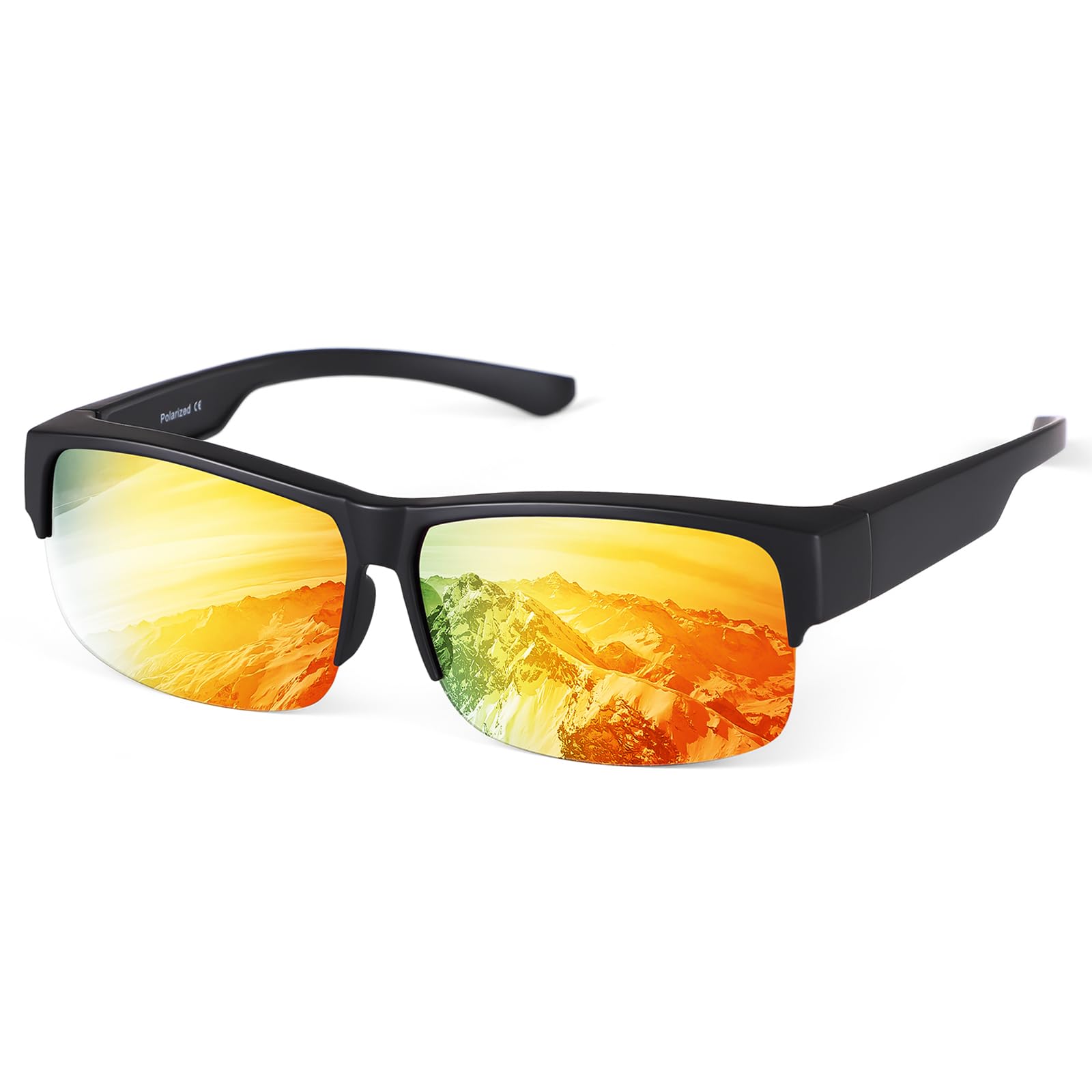 

TINHAO UV400 Half Ultra для с футляром для хранения зеркальные очки-конверты, поляризованные, защита, оправа, легкие, для вождения, рыбалки, гольфа,