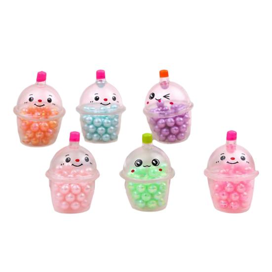Stress Relief Milk Tea Toy Slow Rising Bead Filled Shell Cat Paw Geometry Squeeze Pinch Toy Focus Aid Anti-anxiety Hand Relaxation Toy