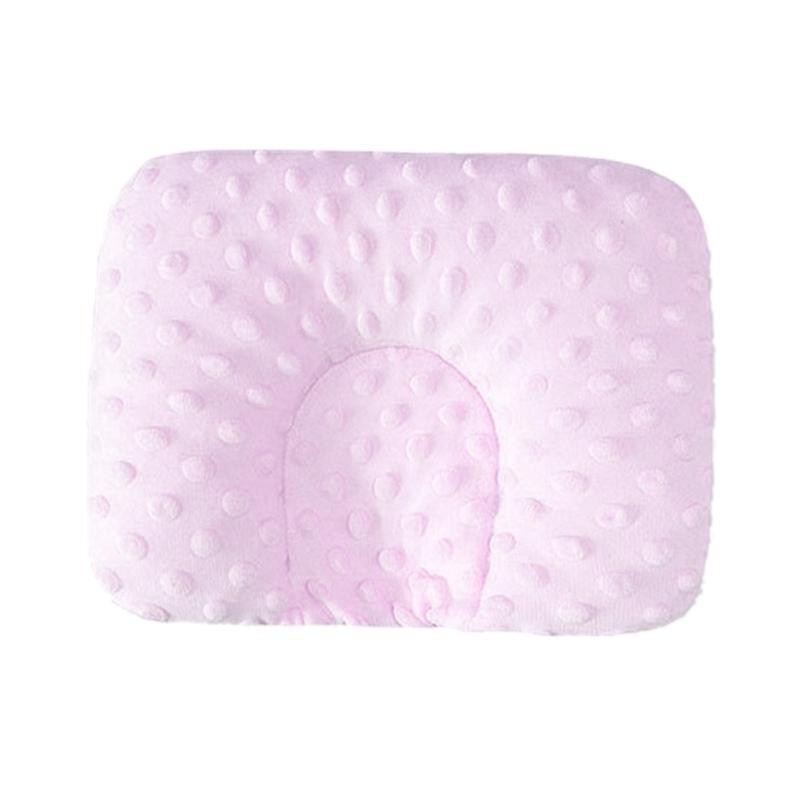 

Вогнутая подушка для новорожденных Двусторонняя подушка для поддержки головы Дышащие удобные подушки для младенцев мальчиков и девочек розовый