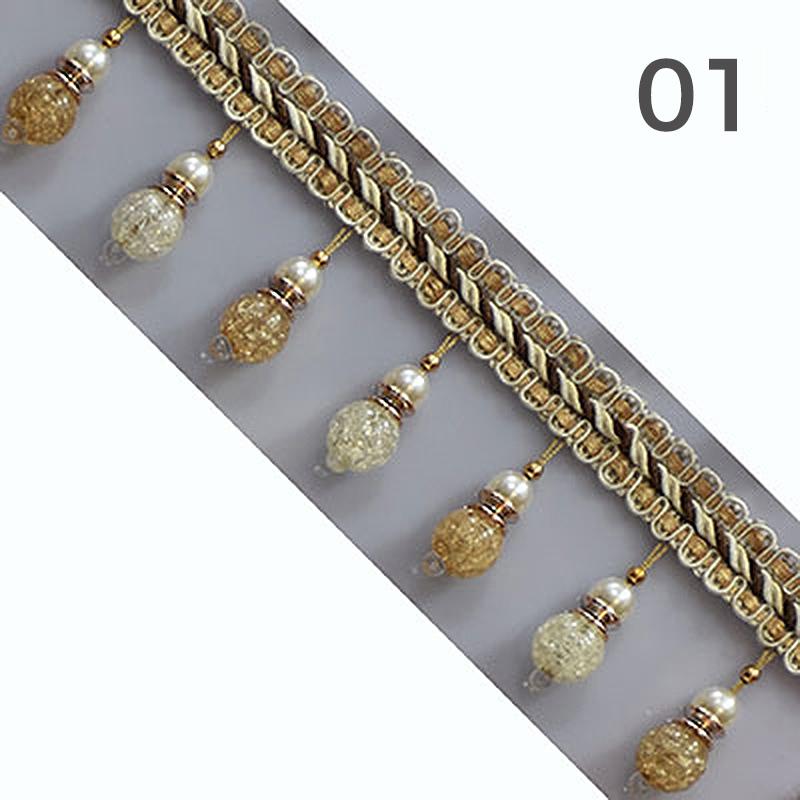 2 Meter Curtain Sewing Tassel Fringe Curtain Tassel Crystal Ribbon Upholstery Decorative Diy Making Household Craft Sew Supplies