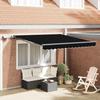 VidaXL Manual Retractable Awning with LED Black 350x250 Cm 3330326