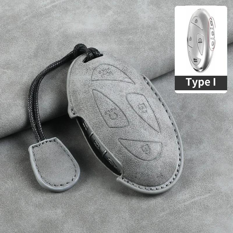 Funda para Llave de Coche para Hyundai Kona Ev Grandeur GN7 2023 IONIQ 6 Funda de Piel para Llave de Coche Accesorios