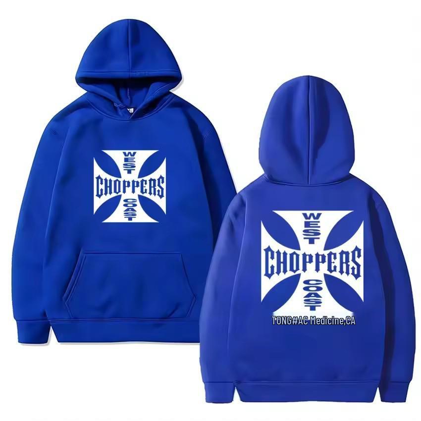 Unisex Wool Long-Sleeve Hooded Sweatshirt, West Coast Helicopter Retro Print