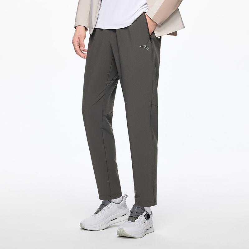 Anta Solid Color Comfortable Casual Sports Long Pants Men Bottoms Sparrow-Tea-Brown 952415501-3
