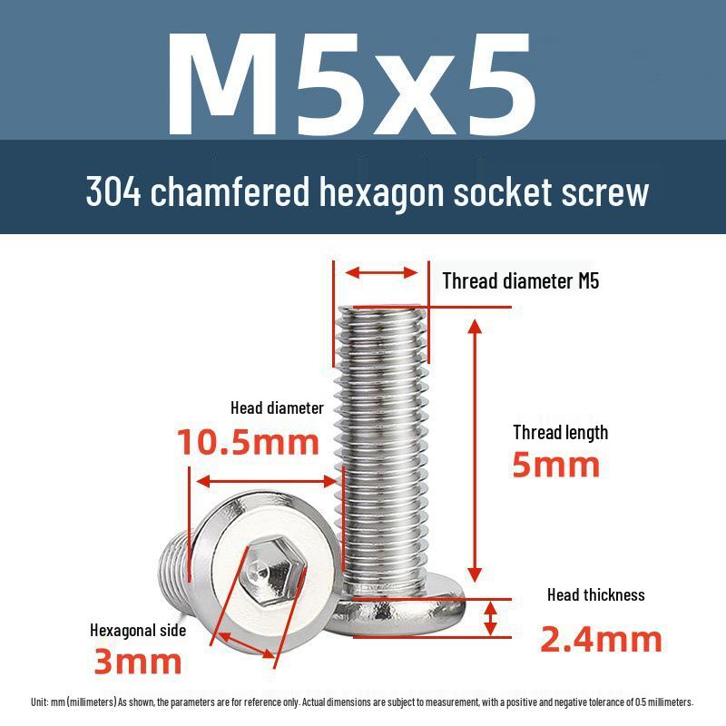 Yigu 304 Stainless Steel M2-M12 Countersunk Flat Head Hex Screw for Furniture & Cabinets