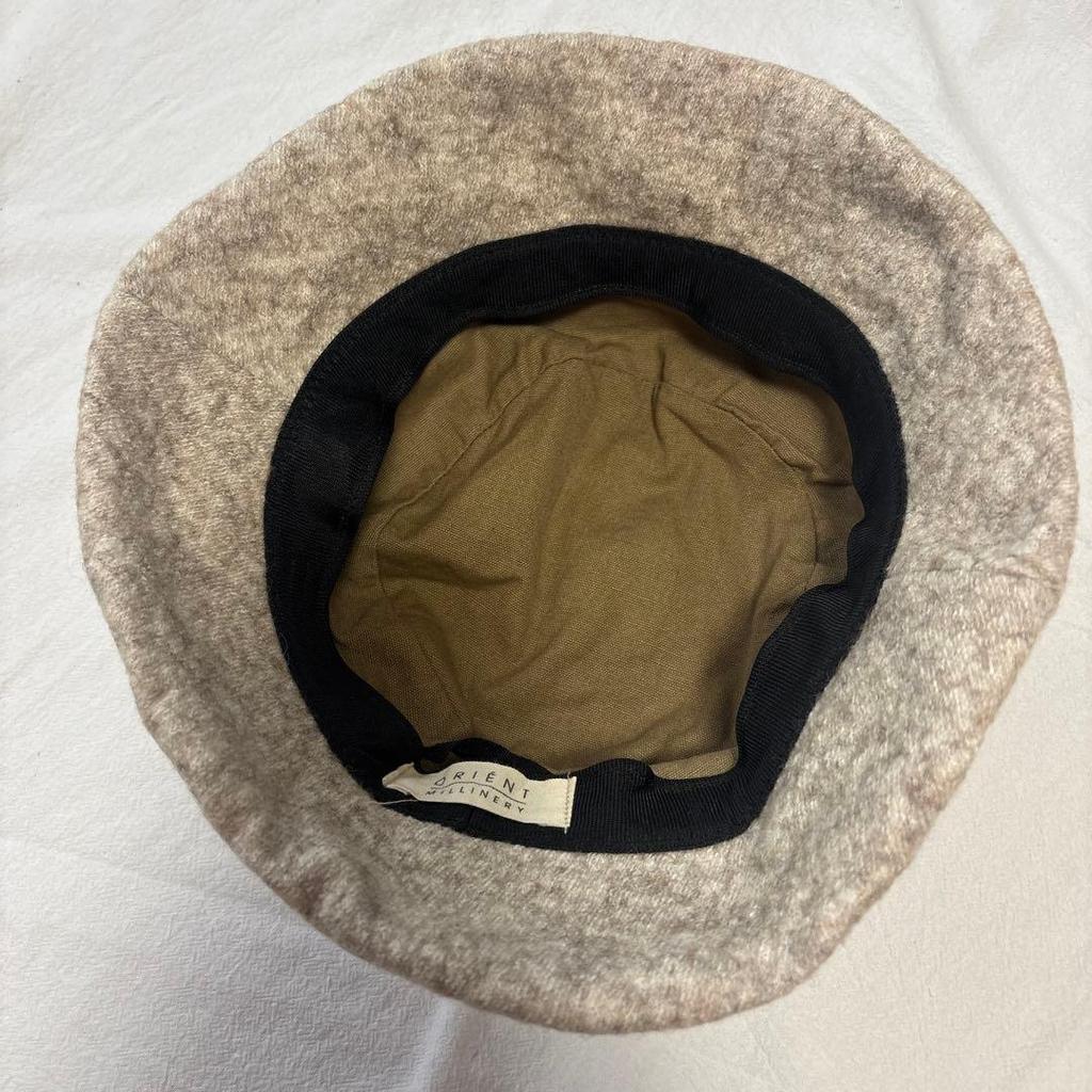 Used ORIENT MILLINERY Hat Beige Brushed Hat Cap 59