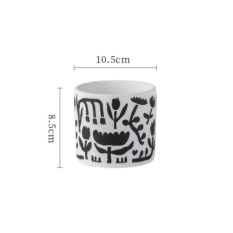 Creative Cylindrical Ceramic Flower Pot Gardening Decoration Succulent Plant Potted Flower Vase Interior Countertop Flower Pot