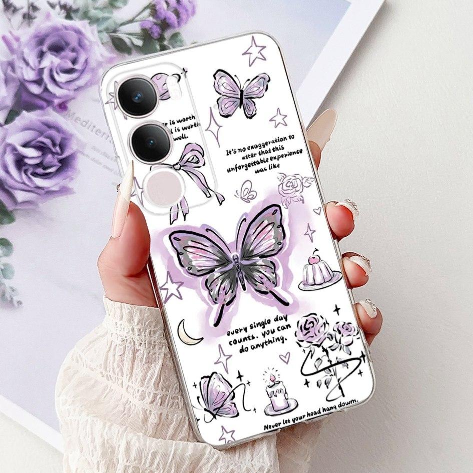 Silicone Case For Vivo Y19s V2419 Cover Lovely Cat Butterfly Cartoon Soft Back Protective Shell For Vivo Y19s 4G Y 19s TPU Coque