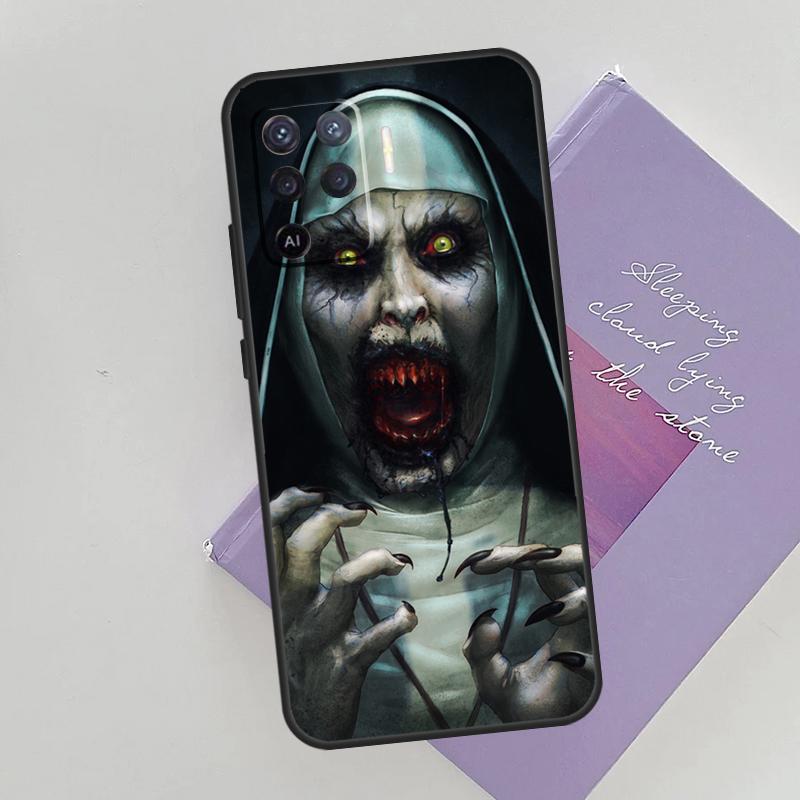 The Nun Valak Horror Phone Case For Oppo A54 A74 A94 A15 A16 A17 A52 A72 A76 A96 A57 A58 A78 A98 A53S Cover Case