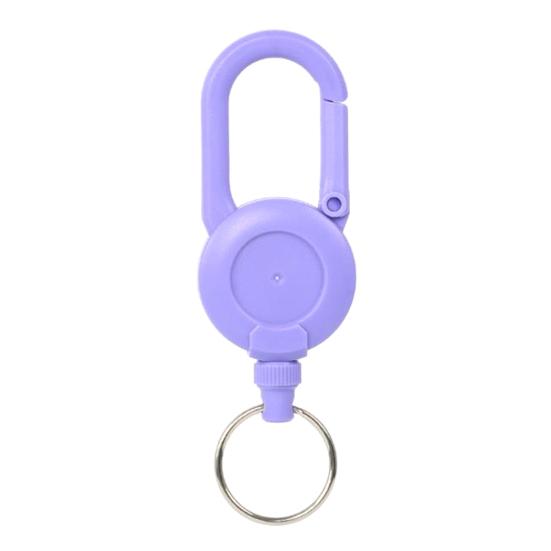 Retractable Keychain with Steel Wire Rope Carabiner Badge Reel Holder Clip Key Ring Heavy Duty Outdoor Camping Climbing Anti-lost Buckle