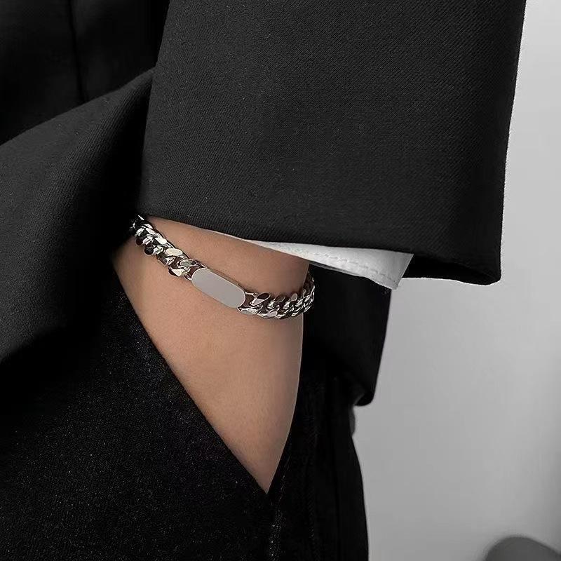 European American Simple Personality Cuban Necklace Men's Women's Trendy Design Clavicle Chain Ins Cold Sporty Style Jewelry