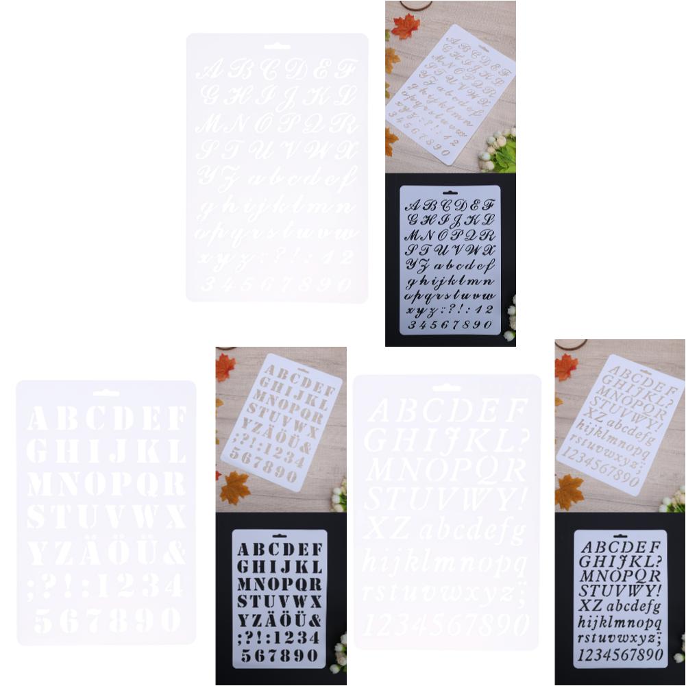 Plastic Lettering Stencil for DIY Scrapbooking Letter Alphabet Stencils Walls Painting Paper Craft Decor Number Word Template