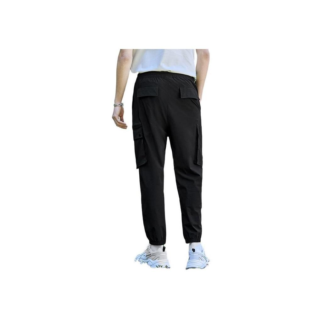 FILA Solid Color Loose Casual Pants Men bottoms Black F11M229810F-BK