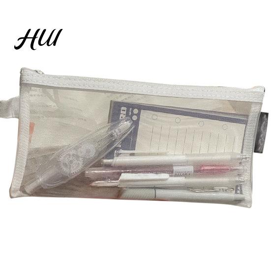Student Exam Supplies Case Pencil Fully Transparent Large Capacity Mesh Pen Bag Exams Security Check Friendly Easy Stationery Storage Pouch