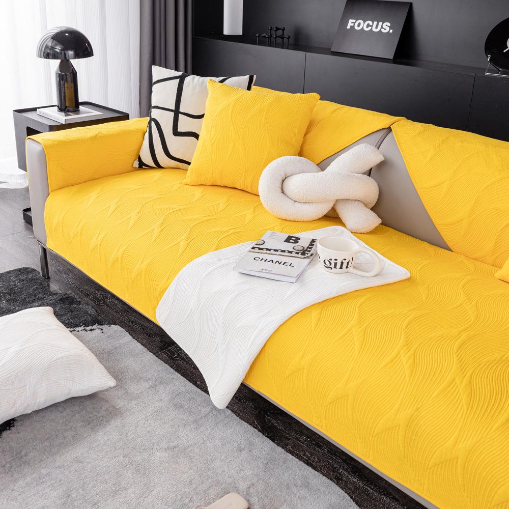 

Cotton Four-Season Universal Non-Slip Sofa Seat Cushion, High-Grade Solid Color Leather Sofa Cover, Modern Simple Pure Cotton Sofa Cushion 70*70cm жёлтый