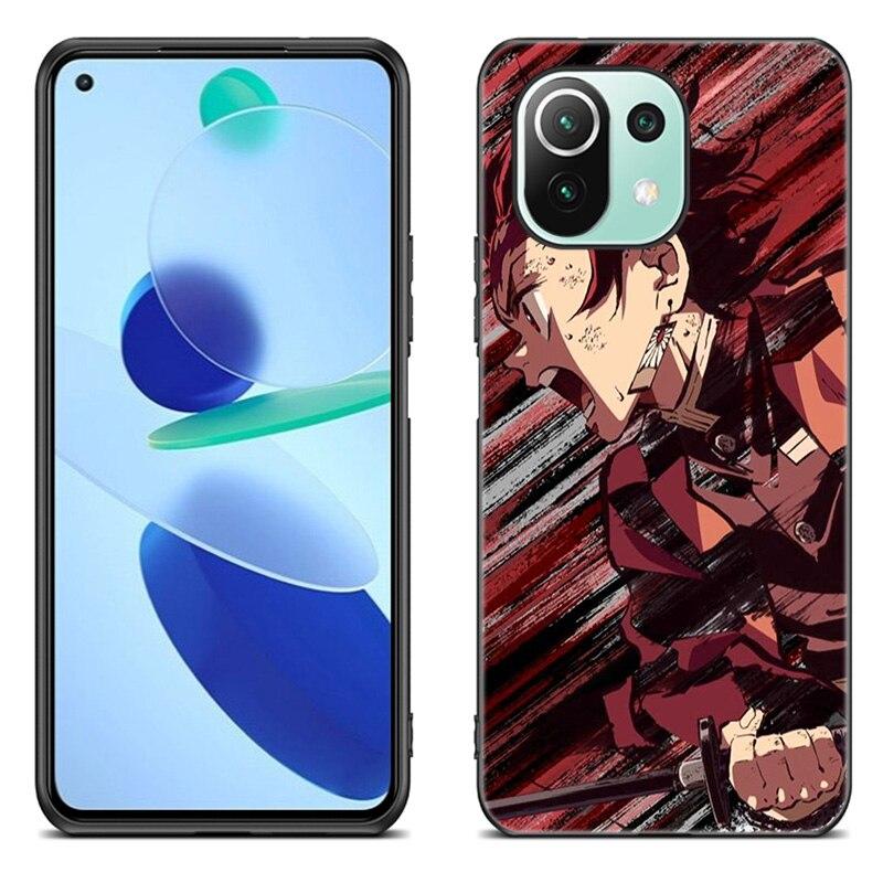 Anime Demon Slayer tanjiro Case For Xiaomi Mi 11 Lite NE 11i 10T 11T Pro A2 A3 Lite POCO F3 M3 M4 C31 X3 Pro NFC GT Black Cover