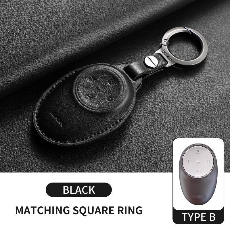 Genuine Leather Vehicles Key Fob Cover Case Housing Remote Fit For Gac Aion Y Plus S V Lx Ia5 Ut Rt Auto Housing Key Ring Anti-Scratch Case Auto
