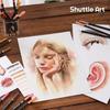 Shuttle Art Colored Brown Skin Perfect for Adult Coloring and Includes Perfect for and Pencils, 36-Color Set, Tone, Caricatures, Portraits, Books,