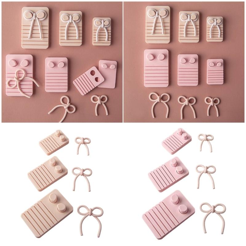 Flexible PLA Clay Earring Mould Set for Line Shaping and Creative Bowknot Designs In Jewelry Crafting