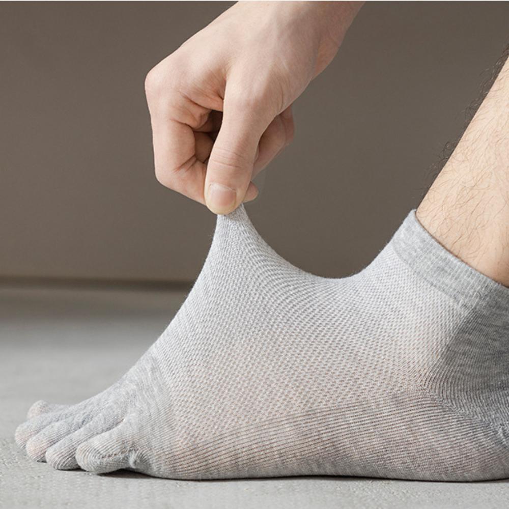 Sports Socks Male Mesh Five Toes Socks Cotton Men's Five Finger Socks Elastic   Outdoor