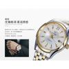 OUYAVEI Herren Automatische Mechanische Uhr Kalender Diamant-Inlay Leuchtend Edelstahl Business Armbanduhr