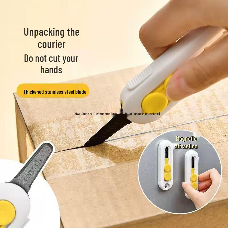 Magnetic Snap-off Utility Knife & Mini Letter Opener - Automatic Retract Plastic Unboxing Tool