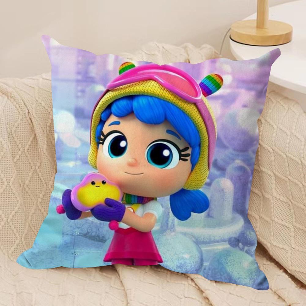 True R-Rainbow Kingdom Cushion Cover Silky Short Plush Double-Sided Printed Pillow Case for Sofa All Seasons Home Decor Gift