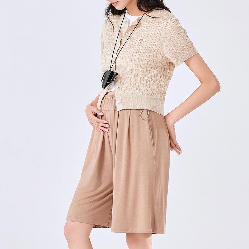 

Летние шорты для беременных с высокой талией и свободным кроем - Универсальная повседневная одежда длиной до колена Large