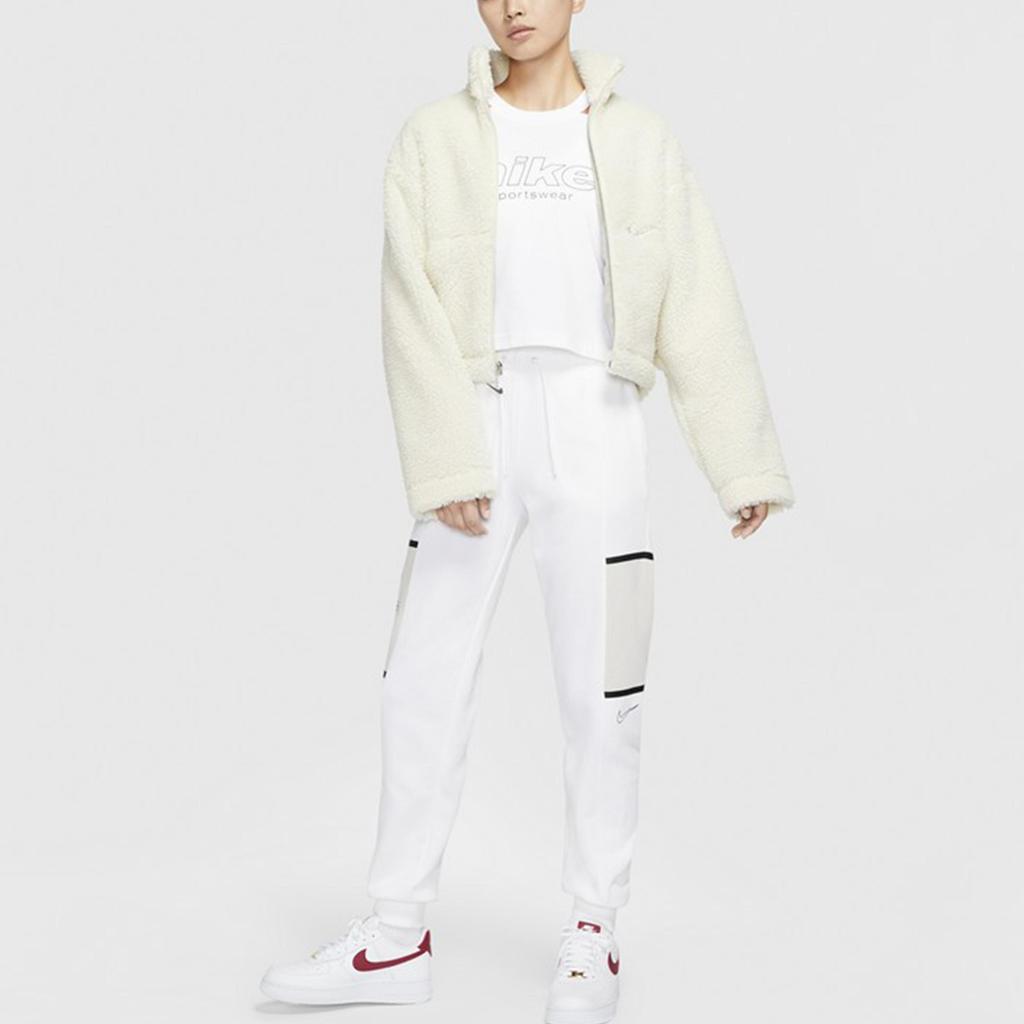 Nike Swoosh Sherpa Warme Winddichte Jacke Damenjacken Weiß CU6640-238