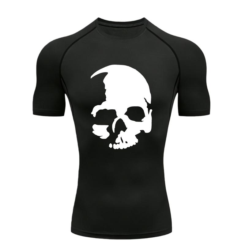Skeleton Men's Sports T-shirt for Fitness Training Fitness Compression Men's Training T-shirt  Workout T-Shirt