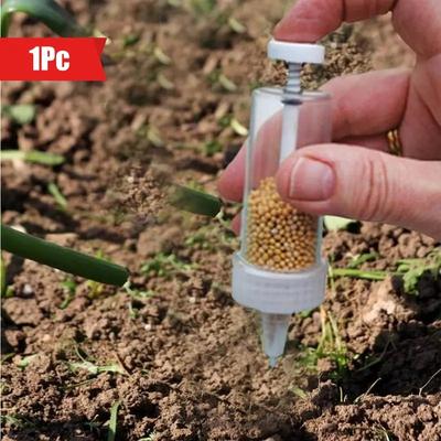 1 dispensador de semillas portátil, mini sembradora manual para plantar en jardines, macetas y parterres. Suministros esenciales de jardinería.