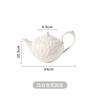 Elegant Vintage English Relief Ceramic Coffee Cup Set With Teapot Dessert Plates Afternoon Tea
