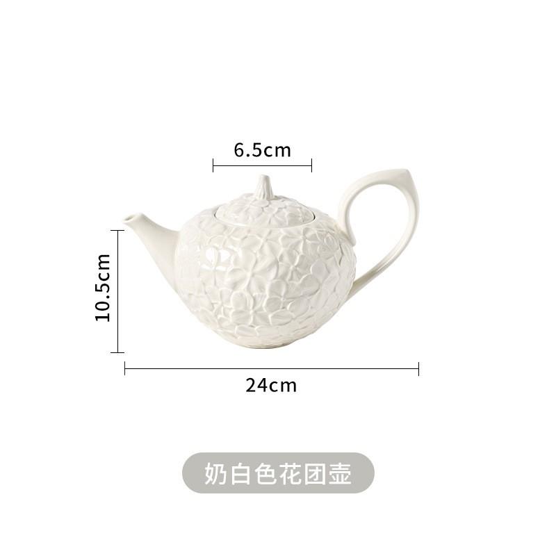 Elegant Vintage English Relief Ceramic Coffee Cup Set With Teapot Dessert Plates Afternoon Tea